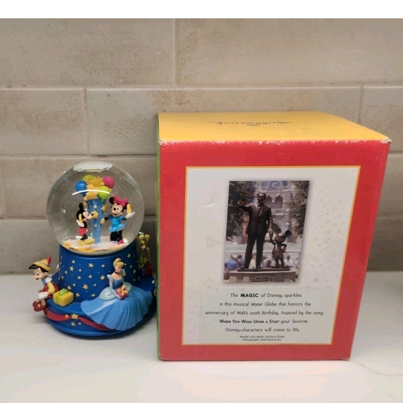 HALLMARK Walt Disney Musical 100th Birthday Water Globe Limited Edition With Box - Picture 4 of 9